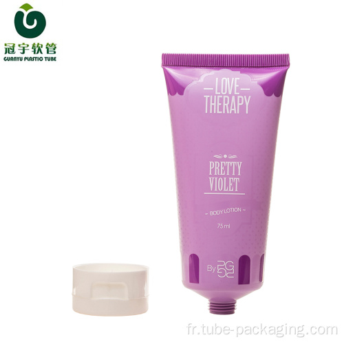 Tube plastique cosmétique de 75 ml pour conditionnement de crème pour les mains